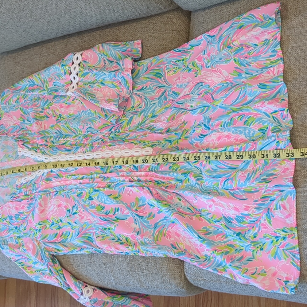 Lilly Pulitzer Hollie Tunic Pink and Blue Floral Dress XS - Picture 13 of 15
